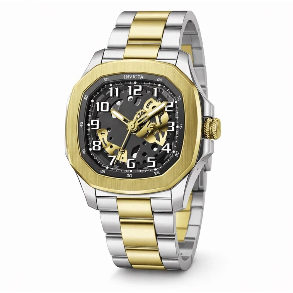 Invicta S1 Rally Diablo 50605 46mm Gold Tone Skeleton Dial Stainless Steel Watch
